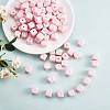 20Pcs Pink Cube Letter Silicone Beads 12x12x12mm Square Dice Alphabet Beads with 2mm Hole Spacer Loose Letter Beads for Bracelet Necklace Jewelry Making JX435U-1