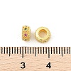 Brass Micro Pave Cubic Zirconia Rondelle European Beads KK-P297-04A-G-2