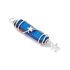 3Pcs 3 Styles Electroplated Natural Quartz Crystal Pointed Copper Wire Wrapped Pendants PALLOY-JF03767-03-4