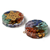 Flat Round Epoxy Resin Pendants G-R478-22A-2