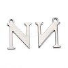 Tarnish Resistant 304 Stainless Steel Alphabet Charms STAS-H122-N-P-1