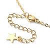 Natural Agate Round & Alloy Enamel Star Charms Bib Necklace with 304 Stainless Steel Chains NJEW-JN04404-02-4