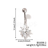 Shiny Sunflower Brass Full Crystal Rhinestone Belly Button Rings AG8892-1-1