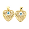 Rack Plating Brass Enamel Cubic Zirconia Pendants KK-B091-10-1