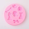 Hat and Bowknot Design DIY Food Grade Silicone Molds LS-AJEW-L054-69-1