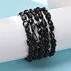 Natural Black Tourmaline Bead Stretch Bracelets BJEW-K213-36-2