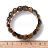 Oval Natural Tiger Eye Beads Stretch Bracelets for Unisex BJEW-Z149-04-5