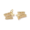 Brass Micro Pave Clear Cubic Zirconia Charms ZIRC-F134-15G-3