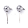 Non-Tarnish 304 Stainless Steel Ball Post Stud Earring Findings X-STAS-Z035-01P-A-1