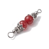 Natuarl Mixed Gemstone Round Beaded Connector Charms PALLOY-JF02714-4