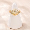 Brass Micro Pave Cubic Zirconia Cuff Rings for Women RJEW-L132-03G-02-3