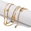304 Stainless Steel Rhinestone Double Layered Necklaces NJEW-U026-03G-4