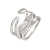 304 Stainless Steel Adjustable Open Cuff Rings for Women RJEW-K299-02P-4