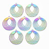 Ion Plating(IP) 201 Stainless Steel Filigree Pendants LS-X-STAS-T057-12-1