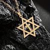 201 Stainless Steel Star of David with Cross Pendant Necklaces FS-WG42B24-02-1