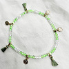 Bohemian Style Alloy Coin Charm Tassel Plastic Seed Beaded Stretch Anklets FS-WGB8A48-15-1