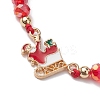 Christmas Glass Braided Bead Bracelets BJEW-JB10892-01-3