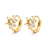 Flower Brass Hoop Earrings EJEW-S256-01A-G-4