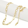 Ion Plating(IP) 304 Stainless Steel Oval Link Chain Necklaces for Women NJEW-K276-04B-G-1
