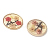 Plating Brass & Transparent Epoxy Resin & Dried Flower Pendants RE-CBAA153-06A-1