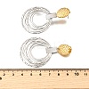 304 Stainless Steel Two Tone Dangle Stud Earrings EJEW-M104-01C-PG-3