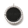 Brass Micro Pave Cubic Zirconia and Acrylic Charms LS-KK-Q035-02P-1