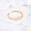 1Pc European Style Iron Cuff Bangles for Women BJEW-LP0012-01-3