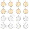 10Pcs Flat Round Alloy Rhinestone Pendant Cabochon Settings ALRI-YW0001-32KCG-2