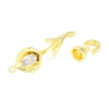 Brass Pave Clear Cubic Zirconia Fold Over Clasps LS-KK-F875-11G-2