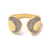 Rack Plating Brass Micro Pave Clear Cubic Zirconia Cuff Rings for Women RJEW-G325-13F-GP-2