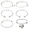 6Pcs 3 Styles 304 Stainless Steel Expandable Bangle Making STAS-OC0001-28-1