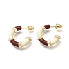 Brass C-Shaped Stud Earrings LS-EJEW-A121-09G-2