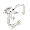 Rack Plating Brass Open Cuff Rings for Women RJEW-F162-01P-R-1