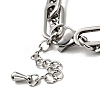 Tarnish Resistant 201 Stainless Steel Paper & Curb Chains Double Layered Multi-strand Bracelet for Women BJEW-A126-19P-3