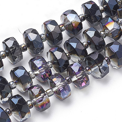 Electroplat Glass Beads Strands EGLA-Q092-10mm-D02-1