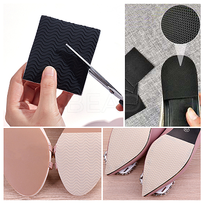 4 Pairs 2 Style PVC Self-Adhesive Anti-Slip Stick Shoes Pad AJEW-GF0004-76C-1