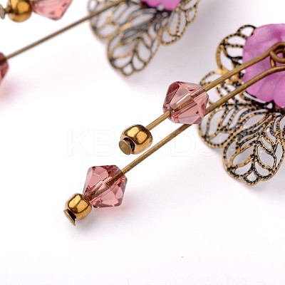 Acrylic Pendant Earrings EJEW-PJE756-1