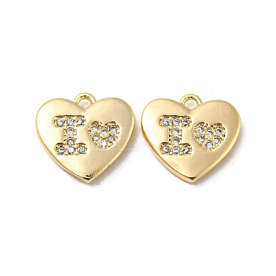 Brass Micro Pave Cubic Zirconia Pendants KK-H460-45G-1