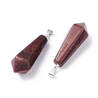 Dyed & Heated Natural Red Tiger Eye Pointed Pendants X-G-I314-02P-11-1