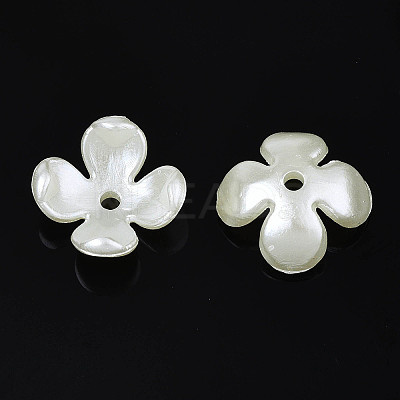 4-Petal ABS Plastic Imitation Pearl Bead Caps LS-X-OACR-S020-31-1