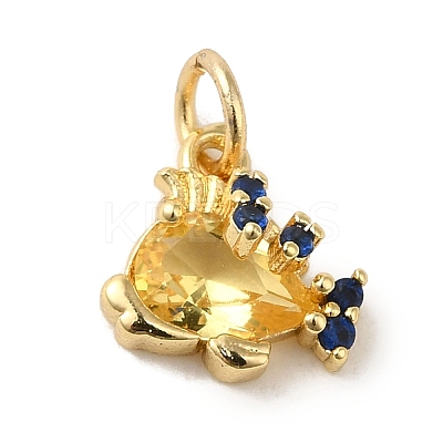 Brass Micro Pave Cubic Zirconia Pendants KK-R162-014C-G-1