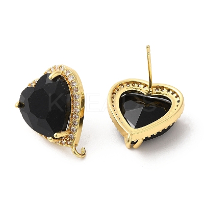 Rack Plating Brass Rhinestone Stud Earring Finding KK-C023-03C-1