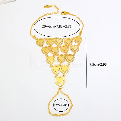 Brass Layered Link Ring Bracelets for Women GT6383-3-1
