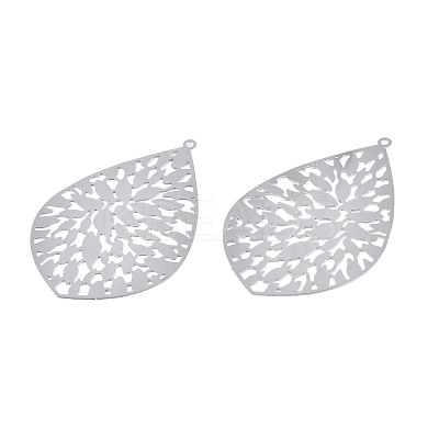 Non-Tarnish 201 Stainless Steel Filigree Big Pendants X-STAS-S118-050-1
