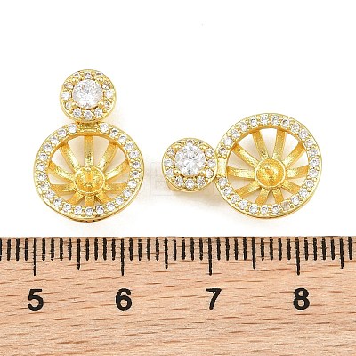 Brass Micro Pave Clear Cubic Zirconia Peg Bails Pin Pendants KK-CBA6A75-42G-1