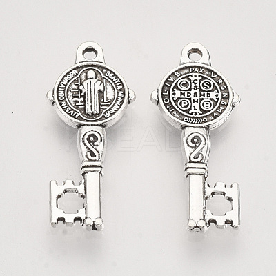 Tibetan Style Alloy Pendants TIBEP-T009-18AS-RS-1