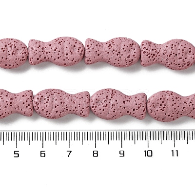 Fish Dyed Natural Lava Rock Beads Strands G-O126-01A-12-1