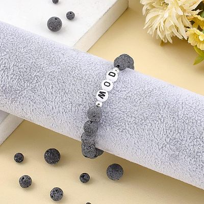 4 Strands 4 Style Unwaxed Natural Lava Rock Bead Strands G-OC0002-85-1
