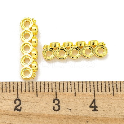 Brass Clear Cubic Zirconia Spacer Bars KK-L075-009G-1