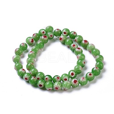 Round Millefiori Glass Beads Strands LK-P002-12-1